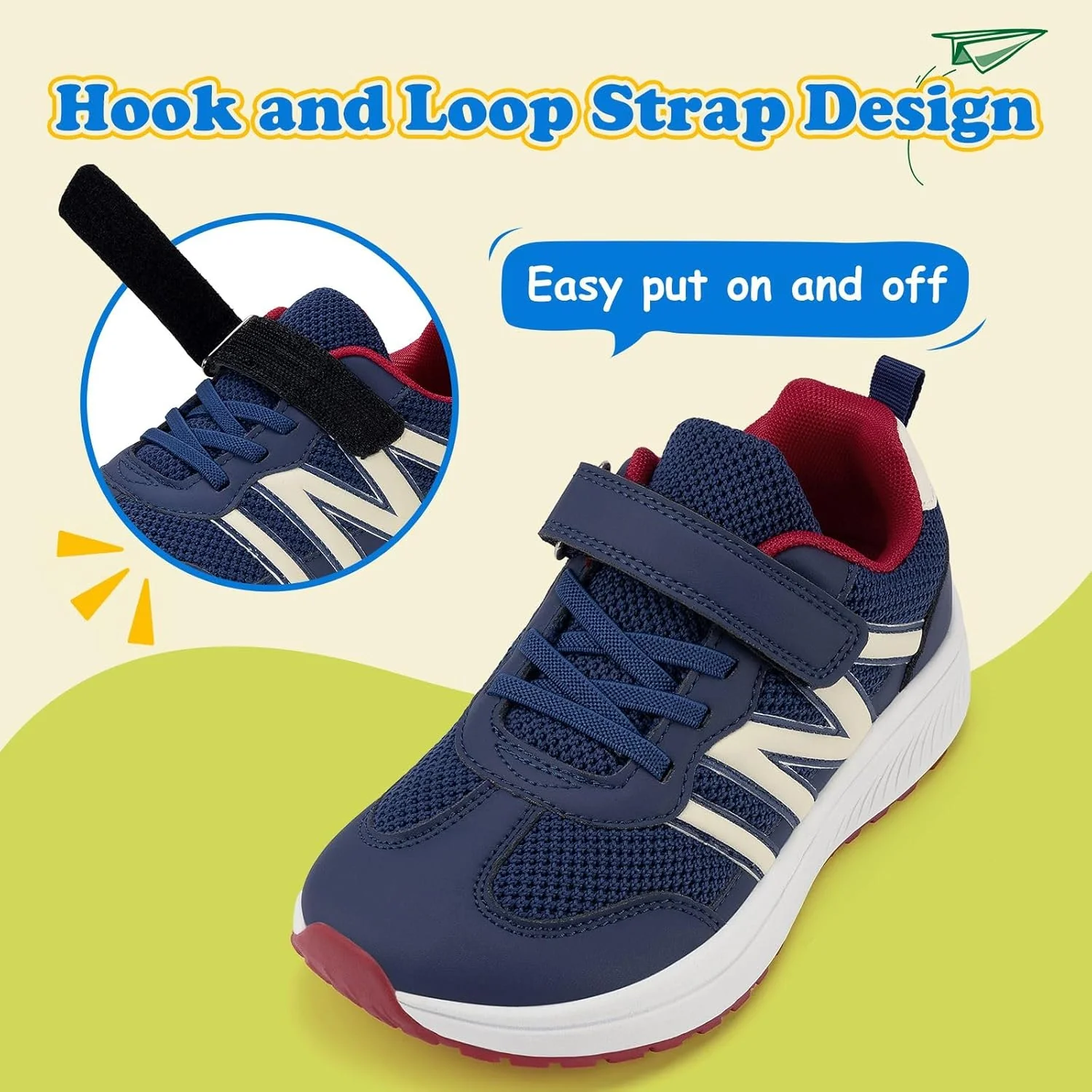 Boys Wide Toe Box Sneakers Girls Tennis Running Shoes Breathable Walking Trainers for Kids