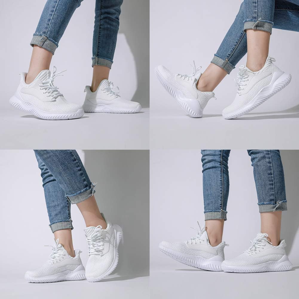 White Sneakers for Women Walking Shoes Comfortable Lightweight Womens Work Casual Tennis Shoes for Gym 8 US White